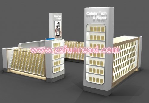 American mall approved cell phone accessories kiosk with mobile phone repair counter