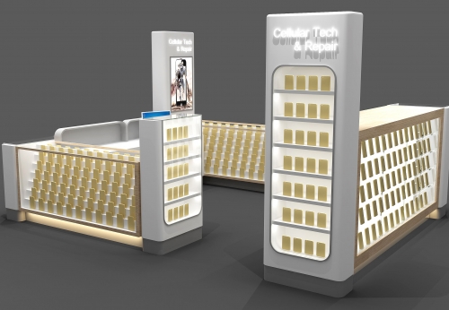 2017 New Design Cellphone Display Kiosk With Led Light
