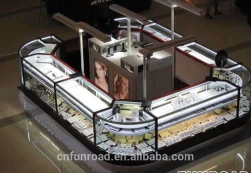 For Shopping Mall Glossy Display Showcase with Glass Cabinet