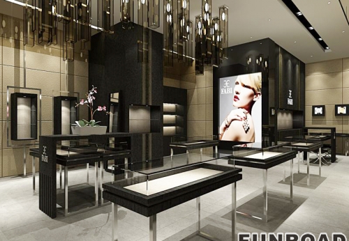 custom display showcase for jewelry store design