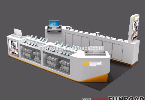 Fashion shopping mall steel baking paint mobile phone kiosk