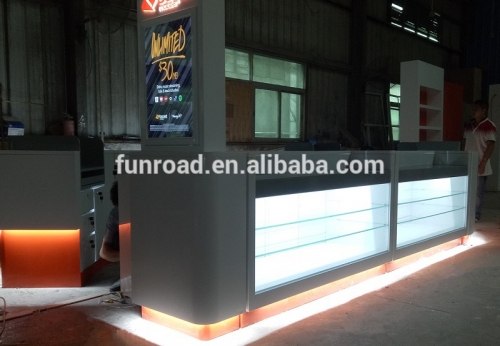 Fashion shopping mall steel baking paint mobile phone kiosk