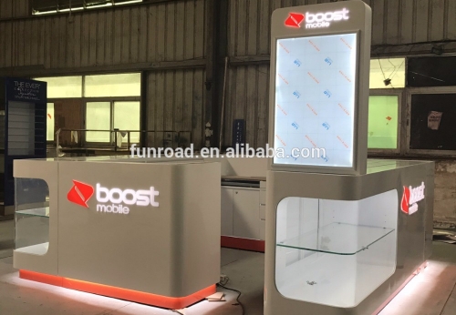 High quality factory directly made metal cell phone kiosk with lighting