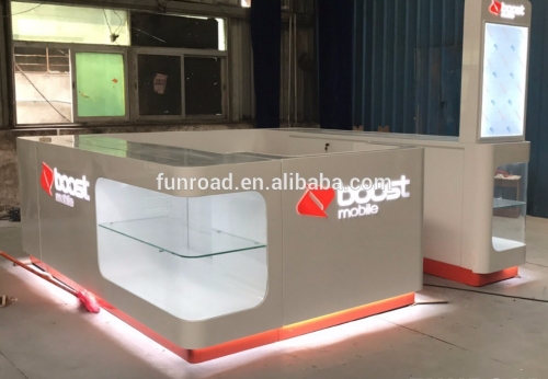 High quality factory directly made metal cell phone kiosk with lighting