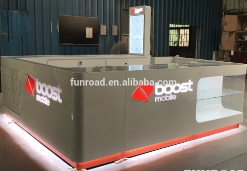 High quality factory directly made metal cell phone kiosk with lighting