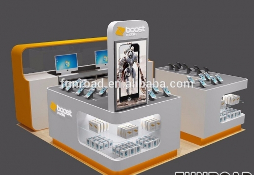High quality factory directly made metal cell phone kiosk with lighting