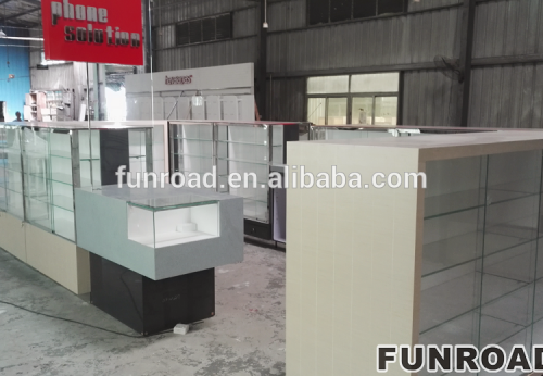 Fashion high end metal cell phone accessories kiosk for shopping mall