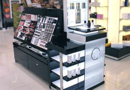 Factory direct sale mall cosmetic kiosk for makeup