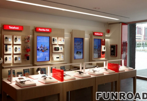 Wooden iPhone Display Showcase for Flagship Store Decor