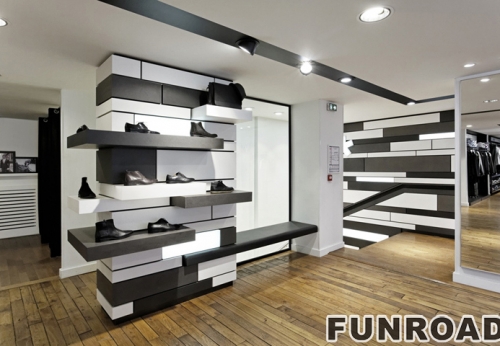 Black Style Shoes Display Rack for Brand Shoes Store Design