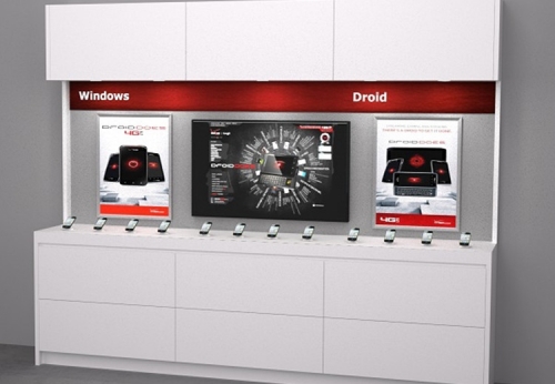 Wall-mounted Electronic Display Showcase for Cell Phone Retail Store