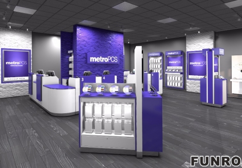 Purple Shopping Mall Cell Phone Display Showcase