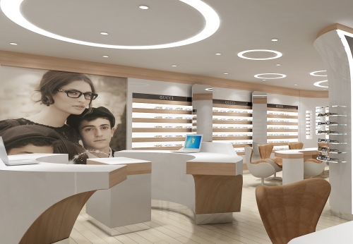 Optical Ark Showcase for Brand Sunglass Store Design