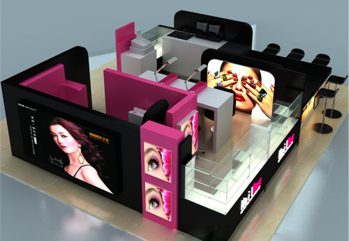 Stylish Cosmetic Display Showcase for Shopping Mall Design