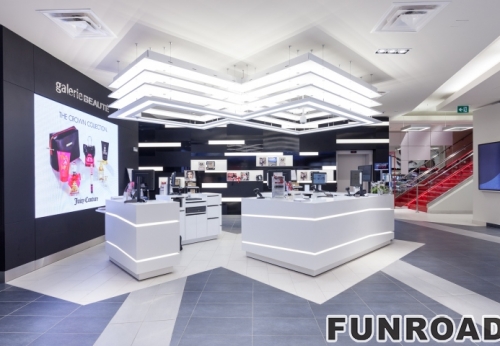 Modern Wooden Cosmetic Display Showcase for Makeup Shop Design | Funroadisplay