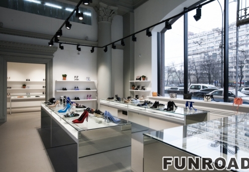 Women Modern Shoes Shop glass display cabinet