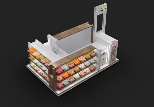 3D Drawing Portable Quality Food Kiosk for Candy Shop Display