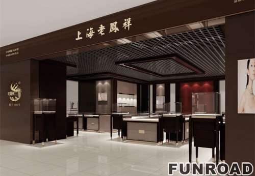 Several domestic high-end jewelry display cases and display counter design and production renderings