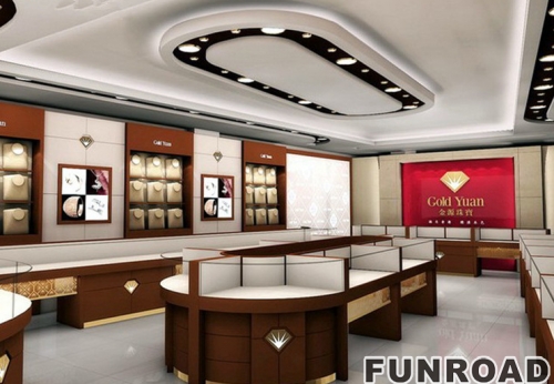 Several domestic high-end jewelry display cases and display counter design and production renderings