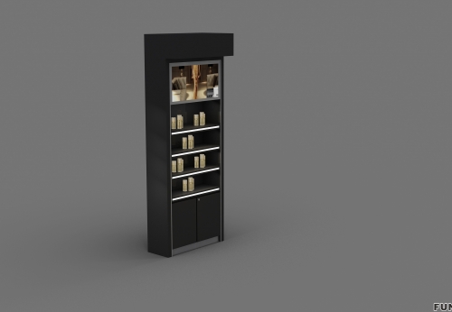 Modern Cosmetic Shop Wooden Display Shelves and Makeup Counter Design for Sale