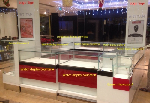 High Quality Watch Display Kiosk for Shopping Mall Decoration