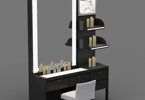 Cosmetic Retail Shop Design Makeup Studio And Display Shelving