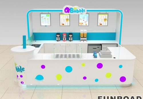 China factory shopping mall indoor bubble tea kiosk design 3D plan