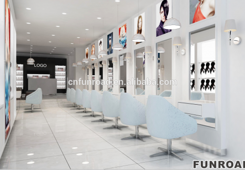 Hair Salon Display Cabinet with Mirror for Barber Store Design