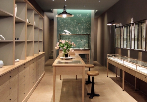 Boutique Wooden Brown Jewelry shop Showcase