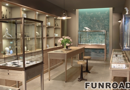 Luxury Wood Glass Jewellery Display Counter Jewellery Display Cabinet