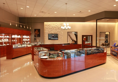 Customized Rosewood Jewelry Store Display Showcase