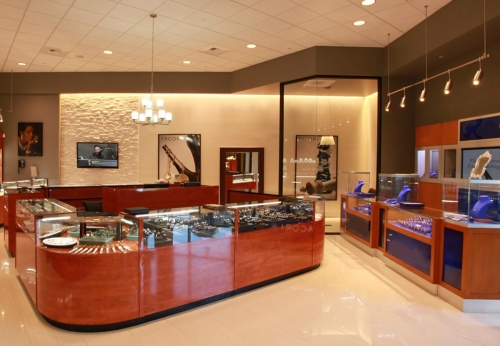 Customized Rosewood Jewelry Store Display Showcase