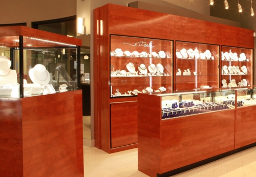 Customized Rosewood Jewelry Store Display Showcase