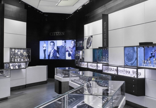 High end retail store watch display counter for shop interior design