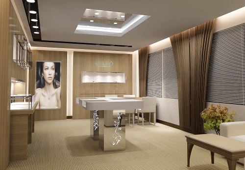 For HK Brand Jewelry Store Customized Display Showcase