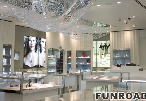 Shopping Mall Jewelry Showcase with Glass Cabinet 