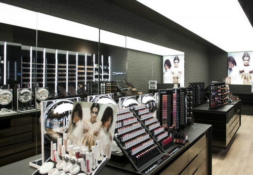 Wooden Cosmetic Showcase Counter for Makeup Shop Decor