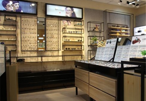 Stylish Optical Ark Showcase for Optical Store Interior Design