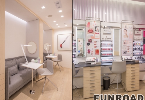 Customized Wooden Display Showcase with LED for Cosmetic Store Decor
