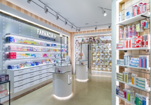 pharmacy shelving drugstore creative store display fixtures