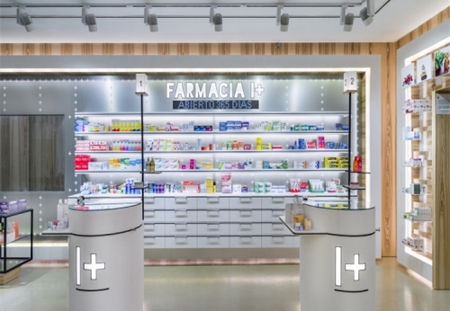 Customized Pharmacy Showcase Shelf for Drug Store Decoration