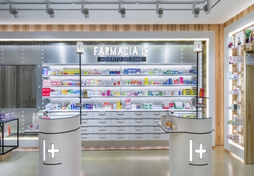 pharmacy shelving drugstore creative store display fixtures