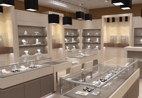 Modern Design for Jewelry Brand Store Display Showcase