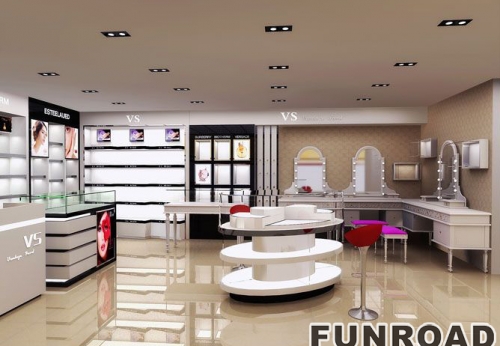 Fashion Wooden Cosmetic Showcase Counter 