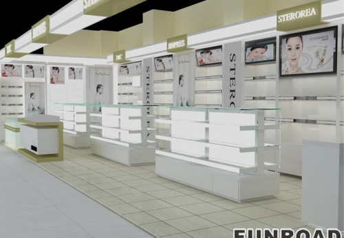 cosmetic showroom design display furniture