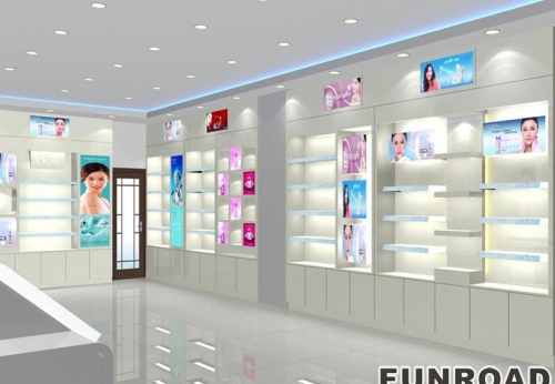 New Design White Cosmetic Display Showcase 