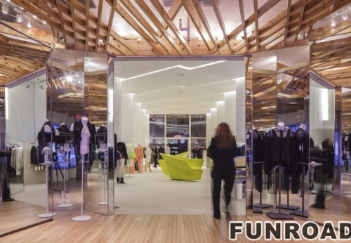 Customized Wooden Display Showcase for Clothing Flagship Store