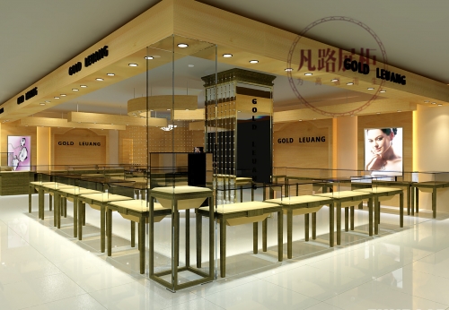 Customized Glass Jewelry Display Cabinet for Brand Store Design