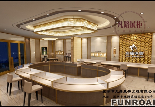 Jinfu jewelry custom jewelry display cabinet, shenzhen Funroad professional production display cabinet