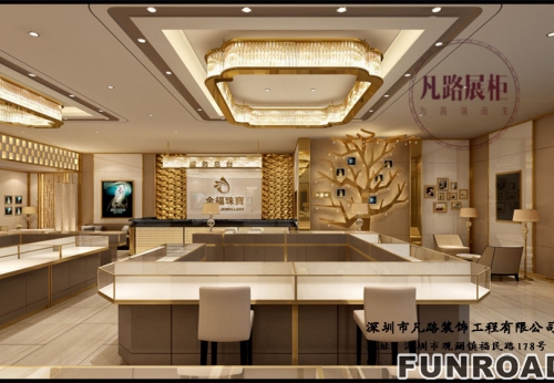 Jinfu jewelry custom jewelry display cabinet, shenzhen Funroad professional production display cabinet